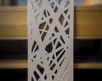 Wooden Laptop Stand with Geometric Design