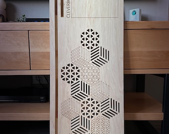 Wooden Laptop Lap Desk with Cooling Vents and Mouse Area
