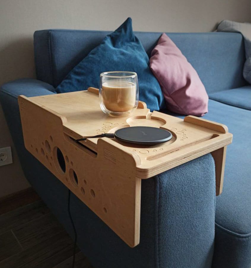 Wooden Sofa Sleeve with Cup Holder - A Beautiful Mess
