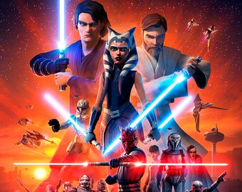 New Giclée Art Print 2020 Promo Poster Disney's Animated TV Series "Star Wars: The Clone Wars" Final Season