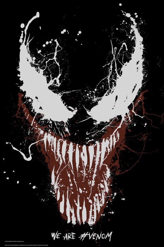 FREE P+P Venom Poster Tom Hardy Marvel New 2018 Movie Spiderman CHOOSE UR SIZE
