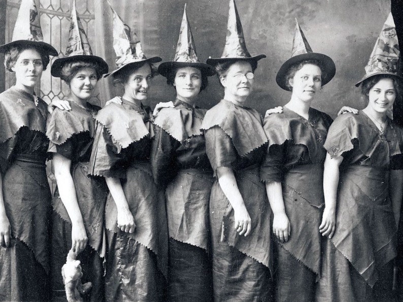 New Giclée Art Print of 1920 Photo VIntage Halloween Costumes Women Dressed As Witches 