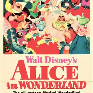 Alice in Wonderland 1951 Walt Disney cartoon movie poster reprint 12.5x19 inches