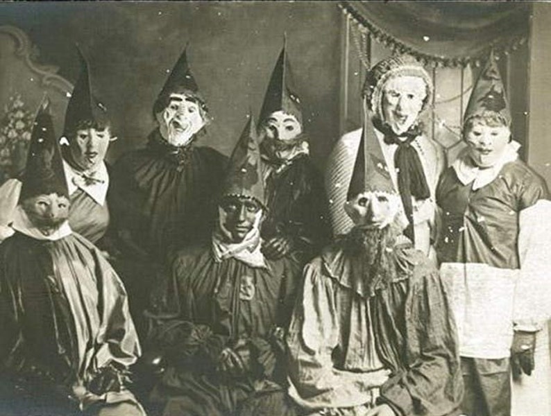 New Giclée Art Print of Photo Creepy Disturbing Vintage Halloween Costumes 5 X 7 Macabre 1900 