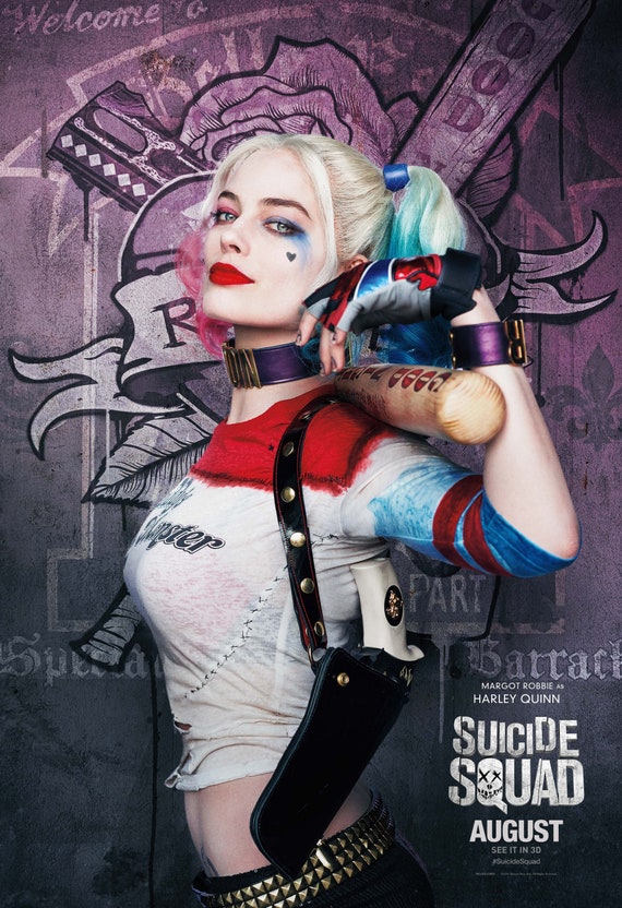 Harley Quinn Movie Print Poster Wall Art DC Suicide Squad Margot Robbie 1071 