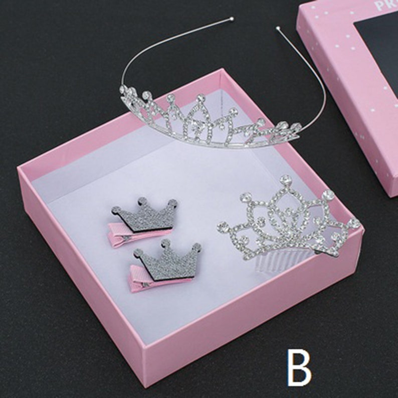Princess Diamond Crown Hair Hoop girl/'s Toys Girl Hair Ornament 1PCS Princess Diamond Crown Hair Hoop Set Little Girl/'s Birthday Gift