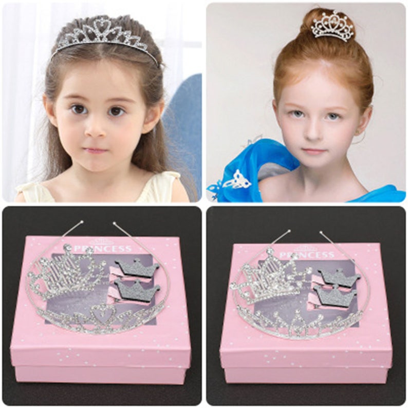 Princess Diamond Crown Hair Hoop girl/'s Toys Girl Hair Ornament 1PCS Princess Diamond Crown Hair Hoop Set Little Girl/'s Birthday Gift