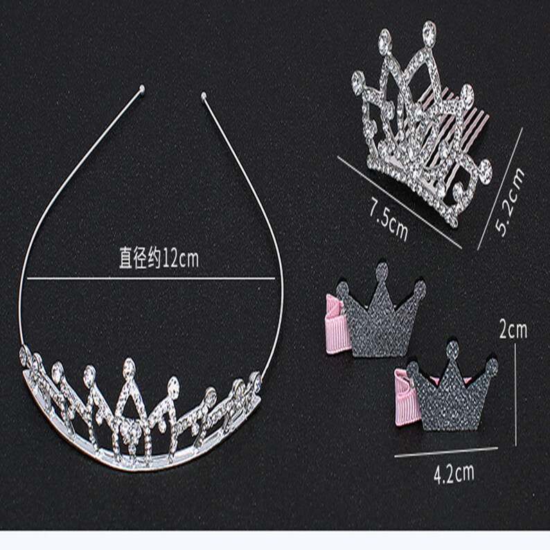 Princess Diamond Crown Hair Hoop girl/'s Toys Girl Hair Ornament 1PCS Princess Diamond Crown Hair Hoop Set Little Girl/'s Birthday Gift