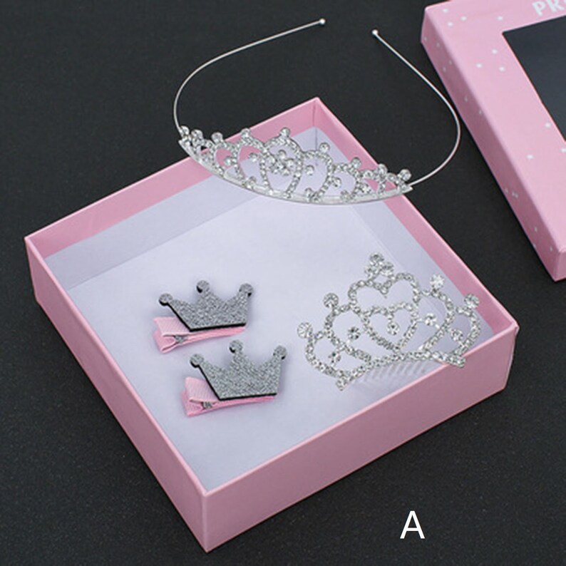 Princess Diamond Crown Hair Hoop girl/'s Toys Girl Hair Ornament 1PCS Princess Diamond Crown Hair Hoop Set Little Girl/'s Birthday Gift