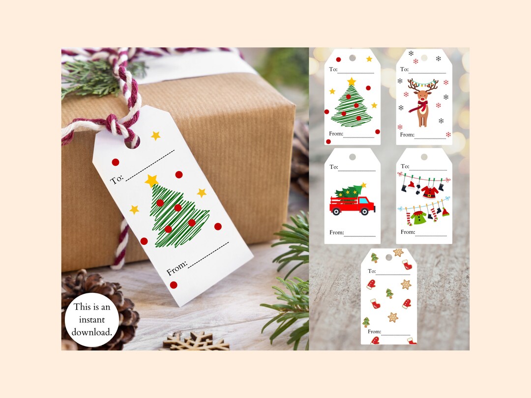Printable Christmas Gift Tags for Kids. Instant Download DIY Present ...