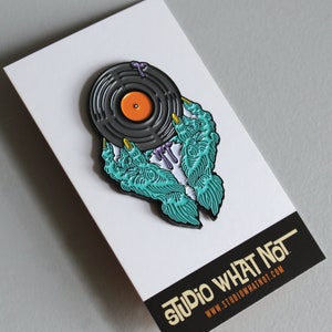 Vinyl Monster Enamel Pin, Music and Record Lover Gift image 4