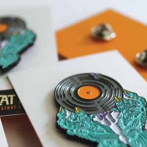 Vinyl Monster Enamel Pin, Music and Record Lover Gift image 10