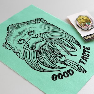 Good Taste Screen Printed Green Rockabilly Jacket Sew-On Patch