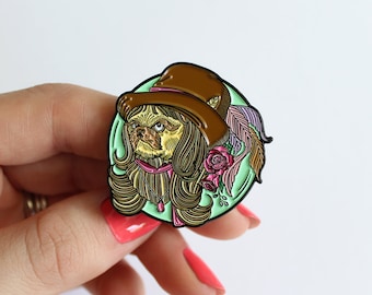 Stevie Dog Enamel Pin, Animal Lover Gift, Music Lover Gift