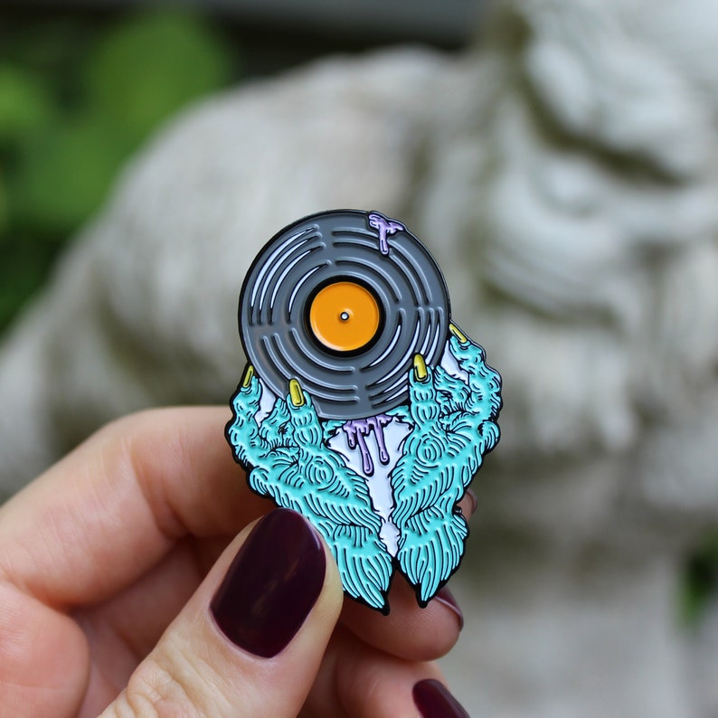 Vinyl Monster Enamel Pin, Music and Record Lover Gift image 3