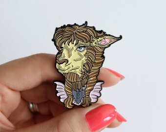 Prairie Llama Enamel Pin, Animal Lover and Llama Gift