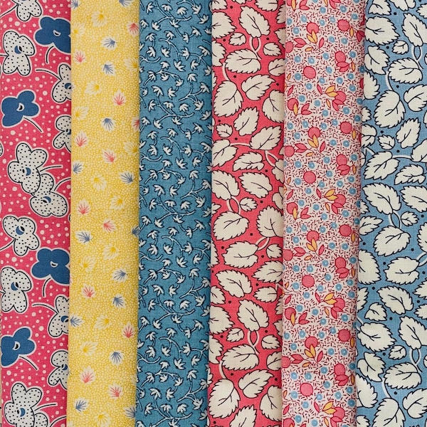 1930s Retro Fabric Fat Quarter: New Cotton Quilt Quality
