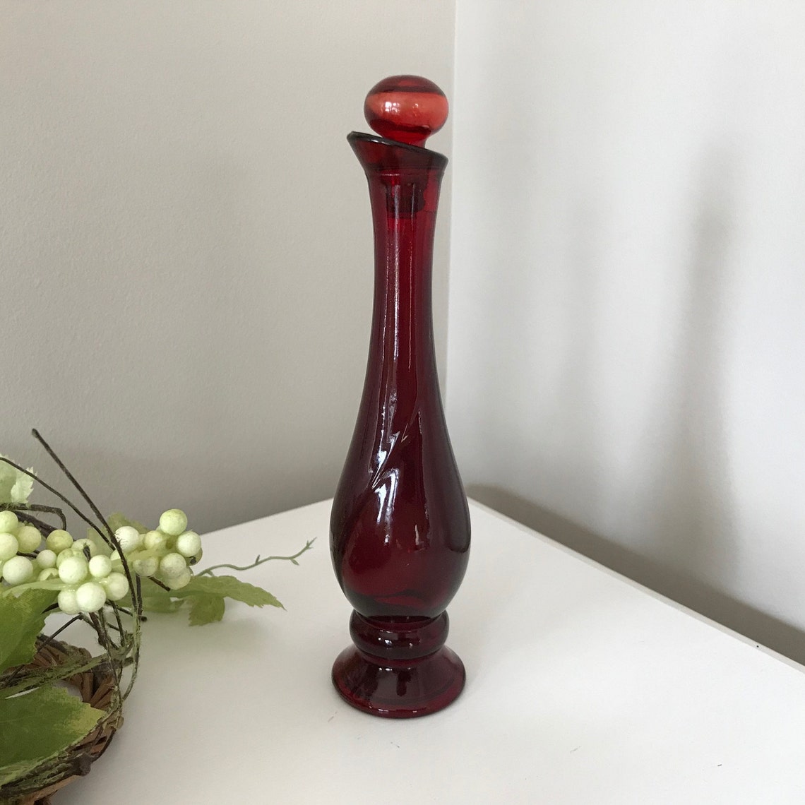 Vintage Avon Ruby Red Perfume Bottle with Stopper / Etsy