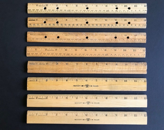 Scott Ruler Or Lot of Eight Vintage Wood Rulers, Wescott, USA, Japan, Phillipines - Etsy