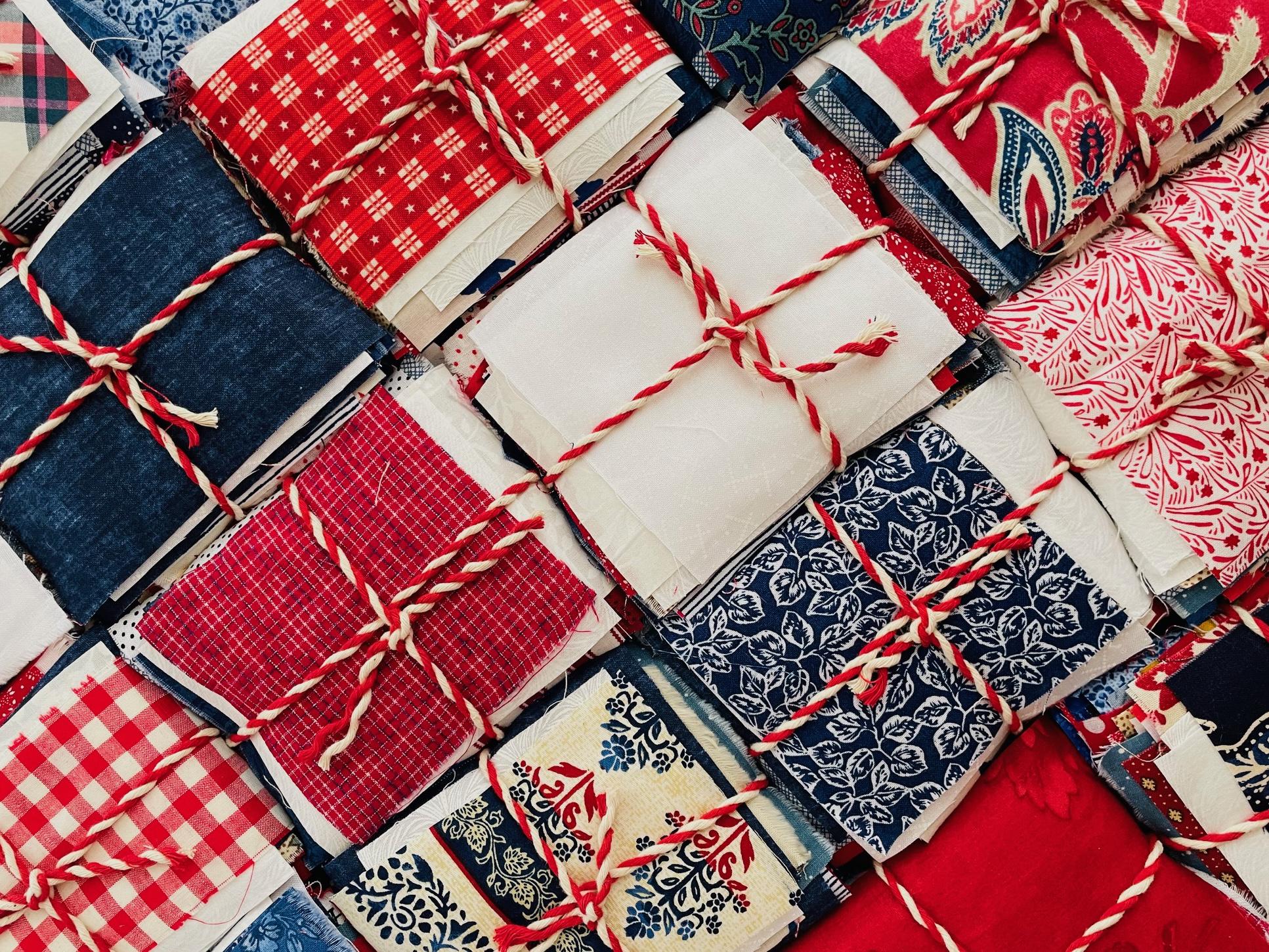 Vintage Red and Blue Fabric - Etsy
