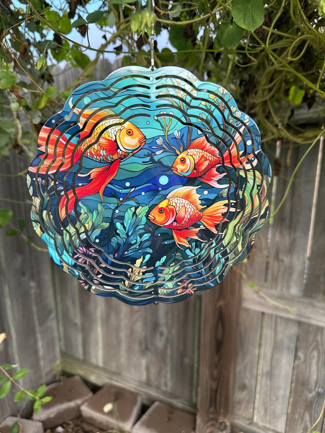 8 Inch Goldfish Wind Spinner - Etsy