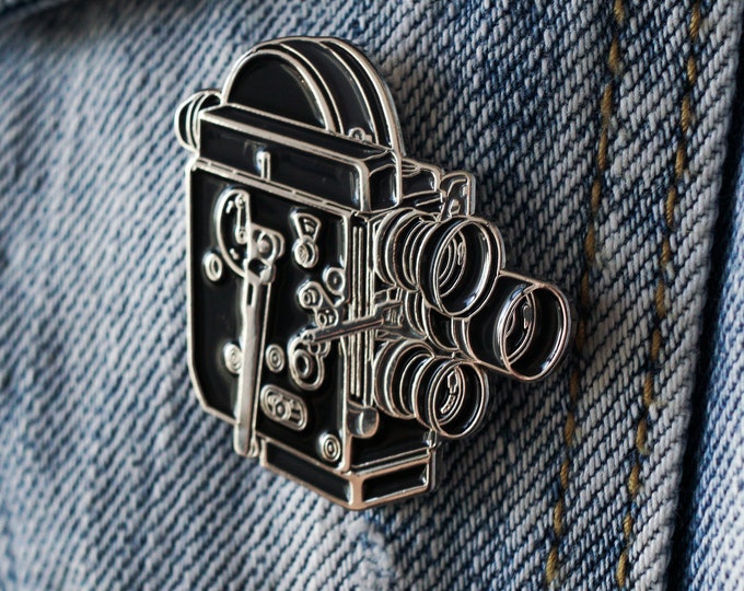 16mm film camera enamel pin! Perfect gift for filmmakers and movie lovers!