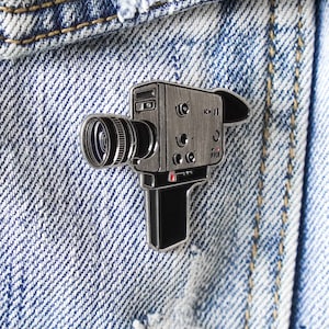 Super 8 Camera enamel pin! Great gift for filmmakers, movie lovers, cinematographers, vintage camera lovers!