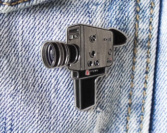 Super 8 Camera enamel pin! Great gift for filmmakers, movie lovers, cinematographers, vintage camera lovers!