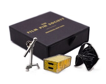 Set Tools Enamel Pin Box Set! Film crew, production wrap gift, grip electric department, movie, cinema lovers! C-Stand, Apple Box, Sandbag