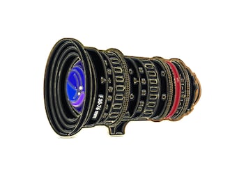 Cine Zoom Lens eamel pin! Great gift for cinematographers, camera operators, filmmakers, movie lovers!