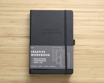 Creative Workbook for filmmakers, production, directors, producers and more! Includes Brainstorm section, storyboarding and shotlist!