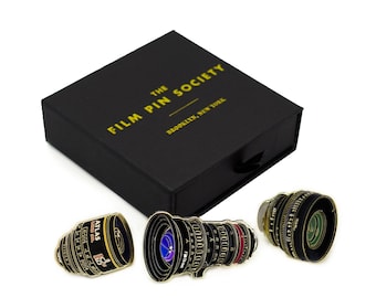 Cinema Lens box enamel pin box set! Perfect gift for filmmakers, movie lovers, cinematographers, camera ops, lenses, video cameras!