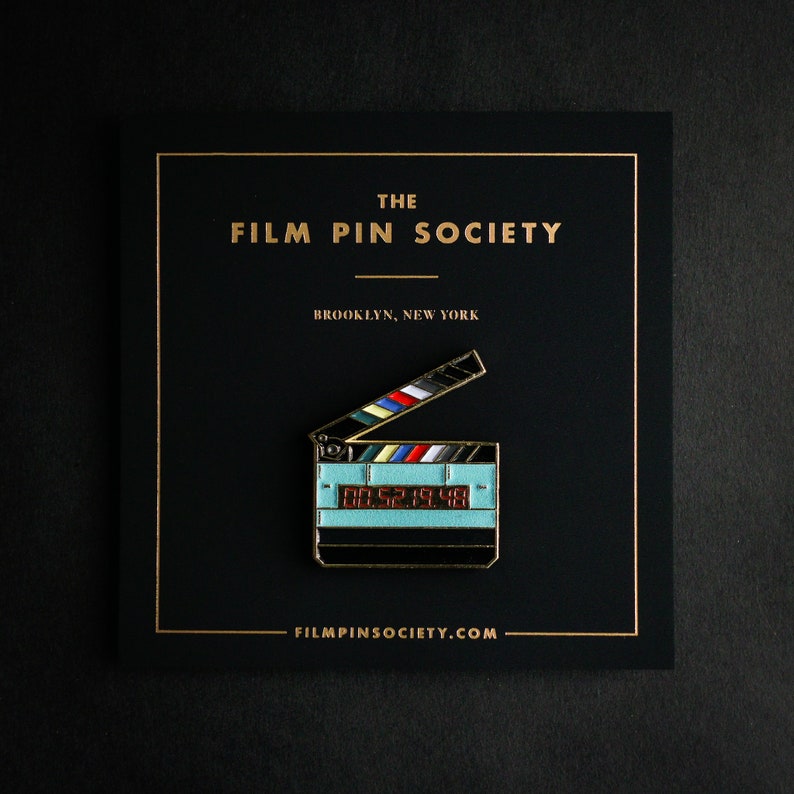 Glow in the dark timecode film slate movie clapper enamel pin Great gift for filmmakers, movie lovers and sound department image 7