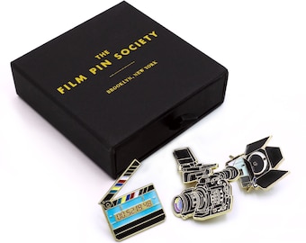 Light Camera Action! Enamel pin movie box set. Perfect gift for filmmakers and movie lovers, cinematographers, sound opererators!