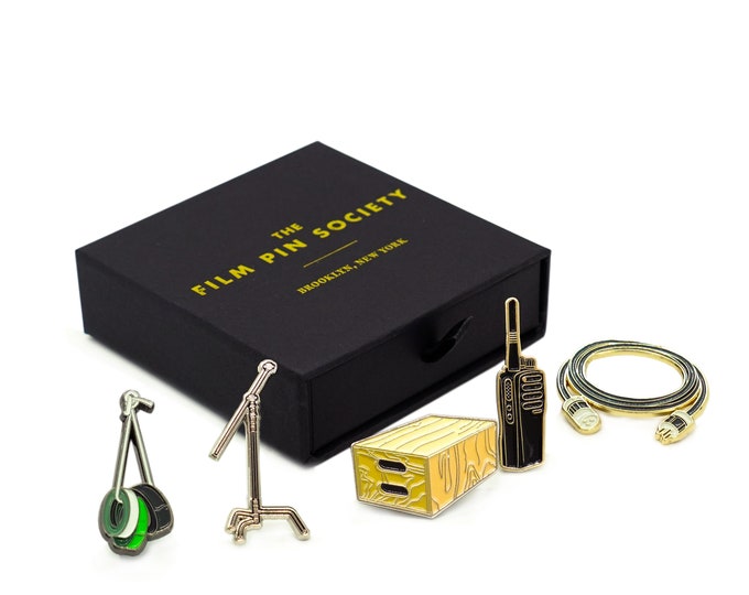 Ultimate Grip Essentials enamel pin box set!  Perfect gift for filmmakers, grip, electric, crew, wrap gifts, productions and movie lovers!