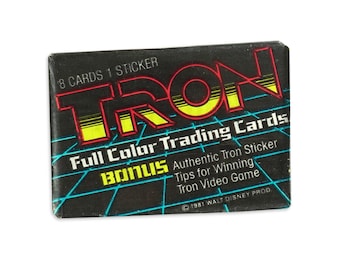 Vintage 1981 Tron Movie Trading Cards Pack. Nostalgia 80s wax pack.
