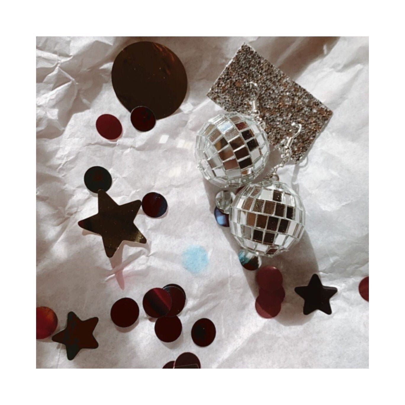 Disco Ball Statement Earrings Etsy