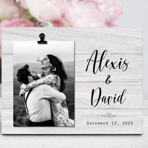 Personalized Couples Frame, Custom Name and Date Wedding Gift, Engagement Keepsake Photo Holder, Anniversary Gift, 8x10 inches