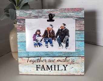 Family Frame Photo Clipboard Rustic Picture Holder for Family Together