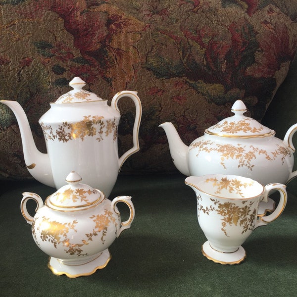 Elegant Crown Staffordshire ea and Coffee Set Aristocrat Pattern for Hemsley's of Montreal