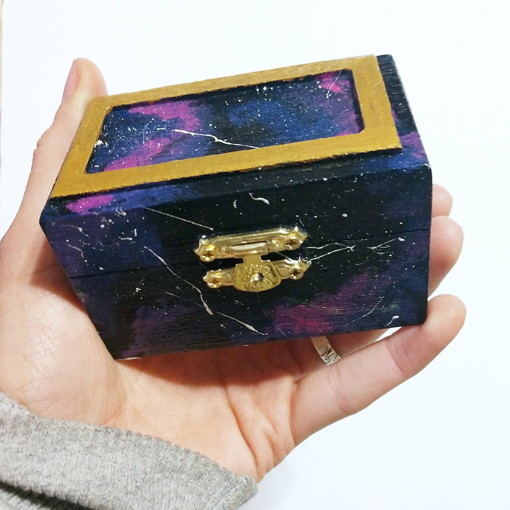 Mini wooden galaxy box | Etsy