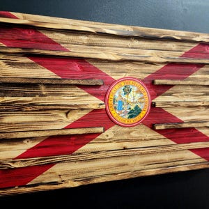 Rustic Florida Flag Challenge Coin Display, Law Enforcement Gift