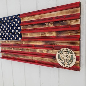 Army, Navy, Airforce or Marines Challenge Coin Display Holder Handmade Flag for Retirement, Promotion, Christmas, Birthday Gift, or Awards