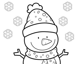 Snowman Colouring Page