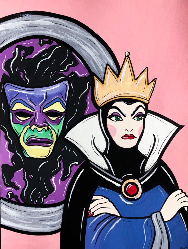 Evil Queen Snow White Mirror Mirror Original Painting Etsy