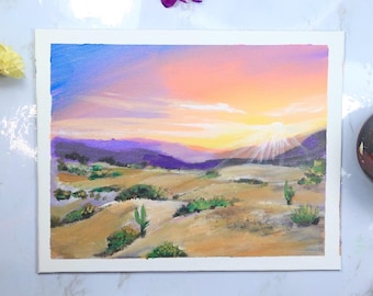New Mexico Landscape Painting: Original Mountain Art, 8x12"