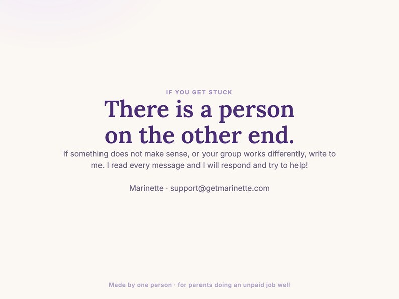 There is a person on the other end: support from Marinette by email