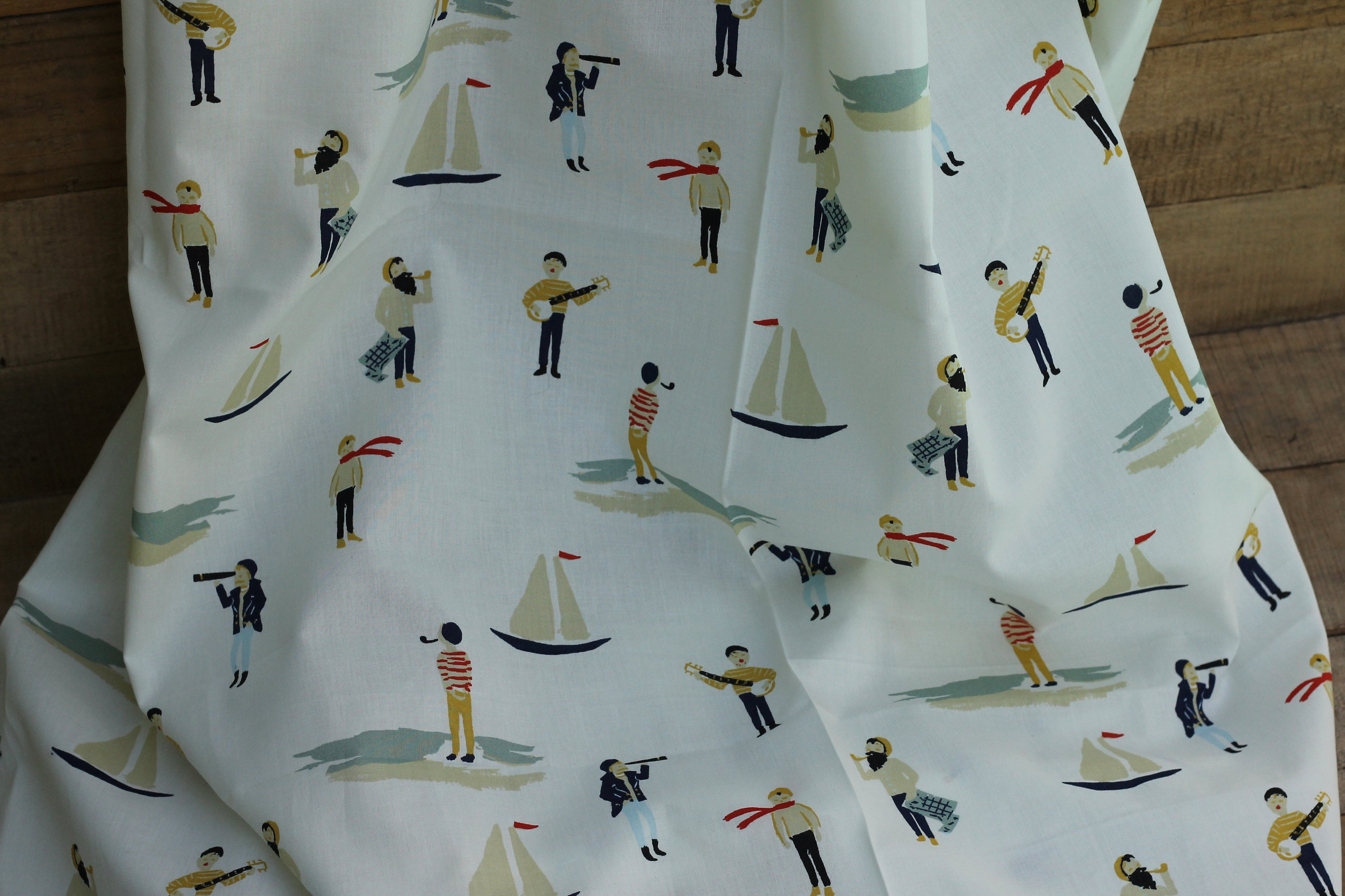 Child's Organic Weighted Blanket, Ahoy Matey Organic Cotton, Glass