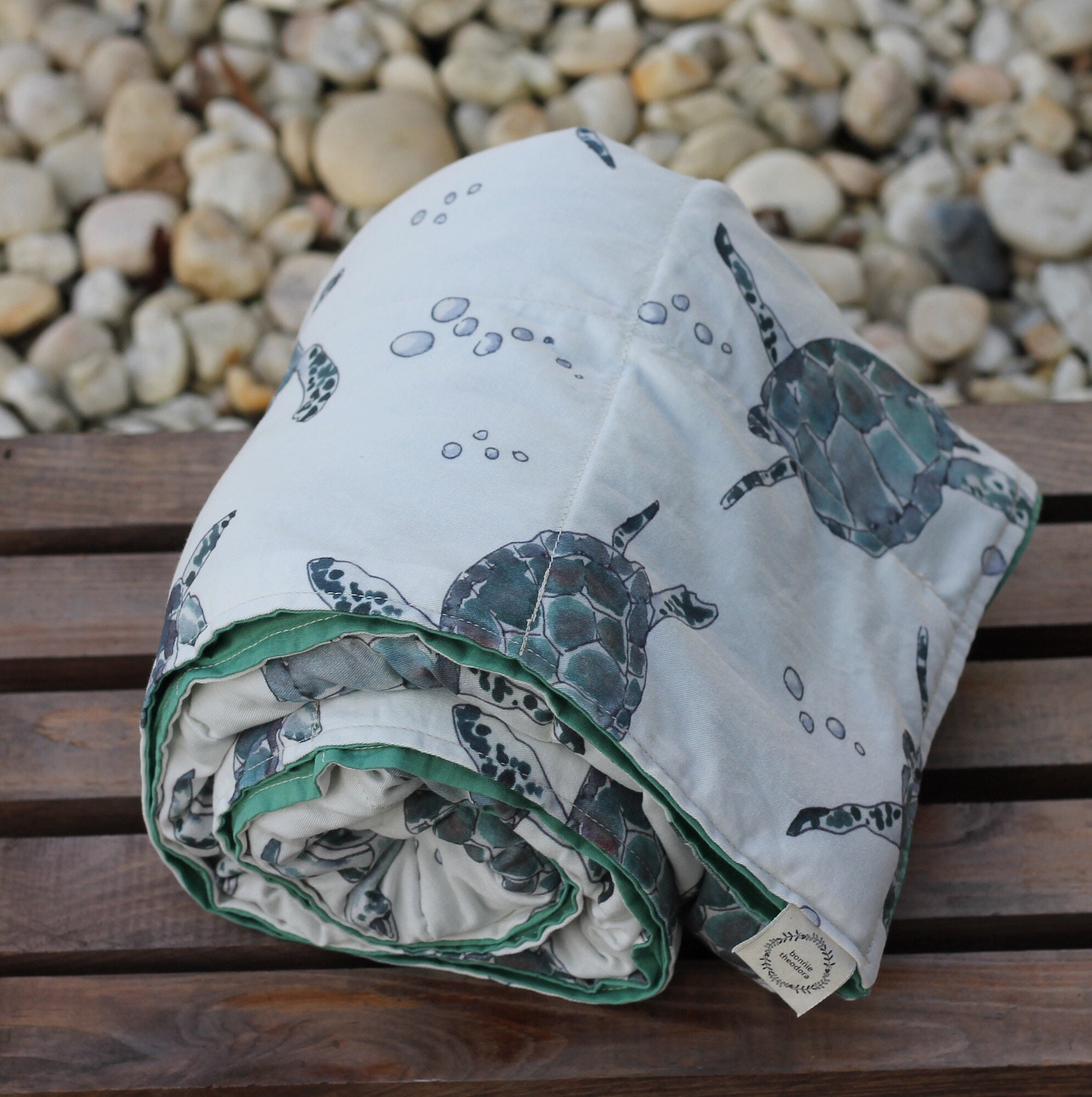 Childs Organic Weighted Blanket / Sea Turtles / Cotton / Pick Your Back