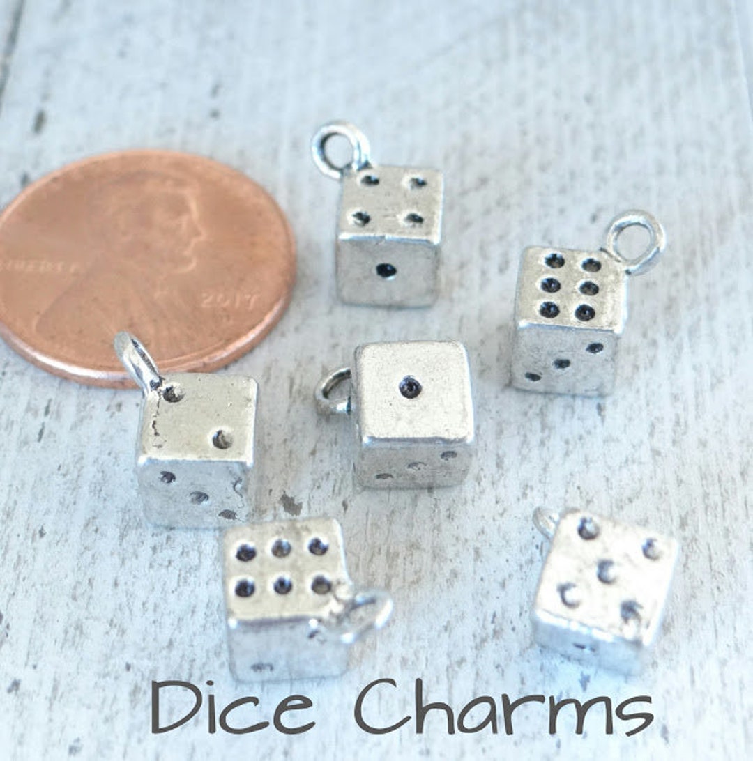 12 Pc Dice Charm Playing Dice Charm Dice Charms Charms Etsy